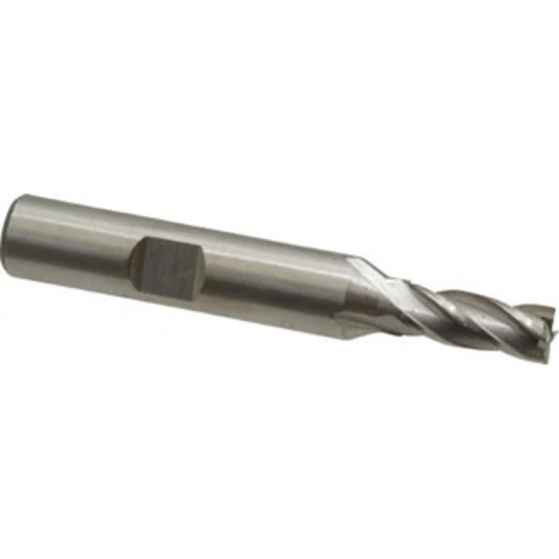 Value Collection 1/4, 5/8 LOC, 3/8 Shank Diam, 2-1/2 OAL, 4 Flute, High Speed Steel Square End Mill Single End, Uncoa...